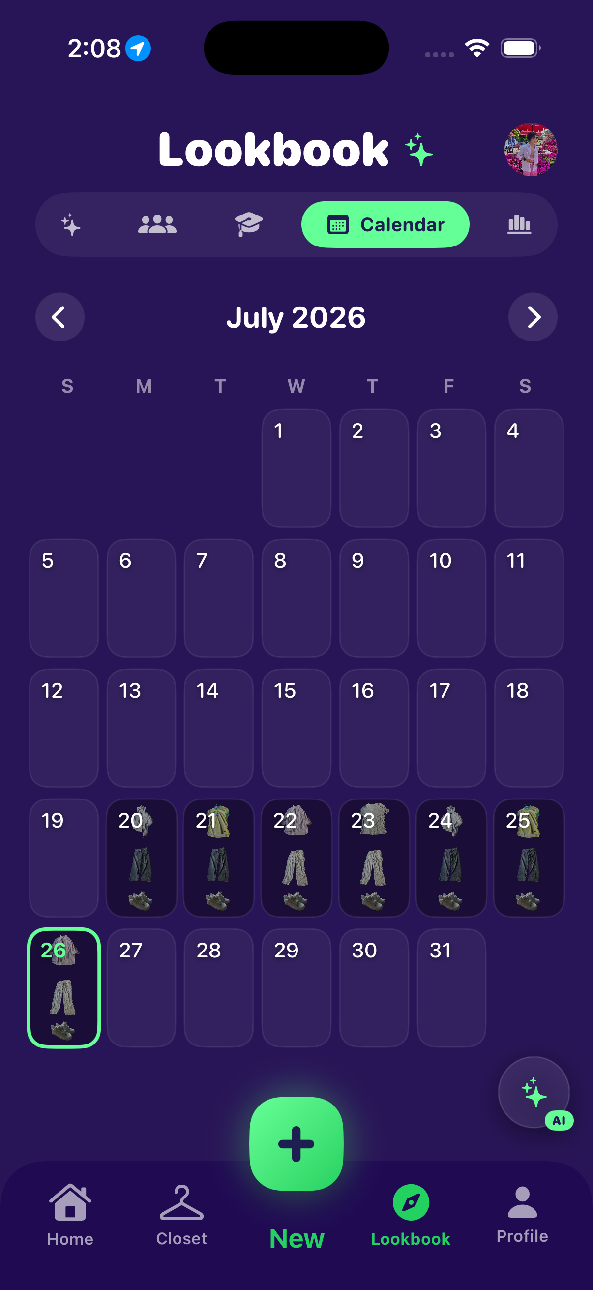 Calendrier Lookbook